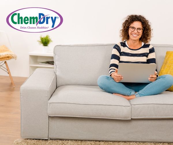 Leo-Cedarville Upholstery Cleaning using the low-moisture process on a family sofa.